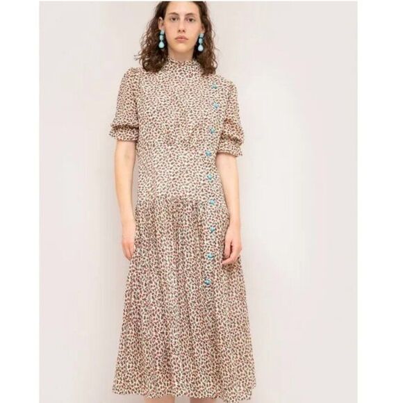 Peasant Midi Sleeved Dress Medium Beulah Article& - Picture 1 of 5